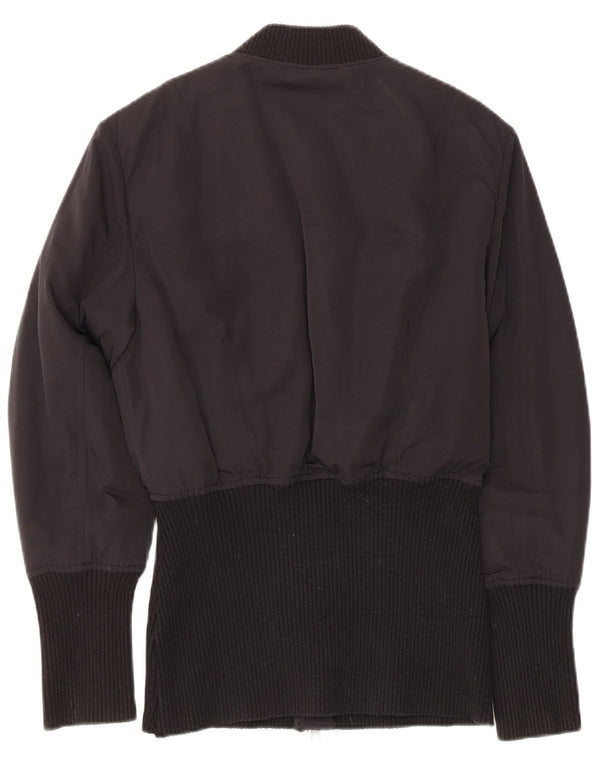 Sisley Chaqueta Bomber para Mujer UK 8 Small Poliéster Negro