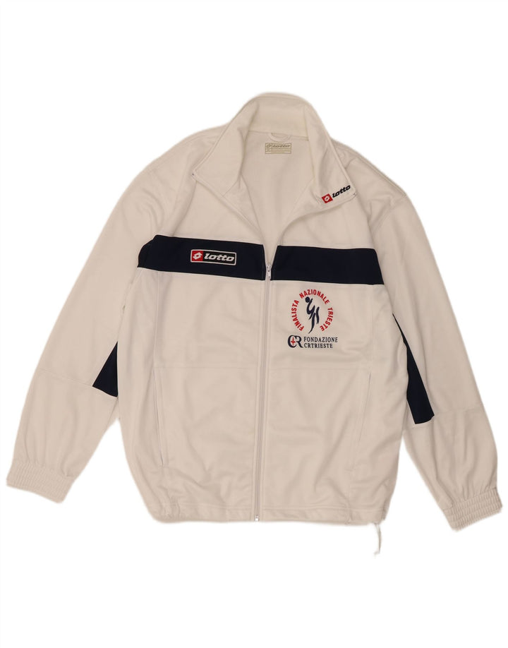 Lotto Mens Graphic Chándal Top Chaqueta XL Blanco Colorblock Poliéster