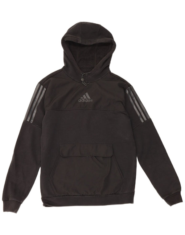 Adidas - Sudadera con capucha para hombre, talla pequeña, algodón negro