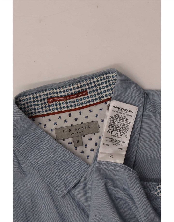 Ted Baker Camisa para hombre Talla 5 XL Algodón azul
