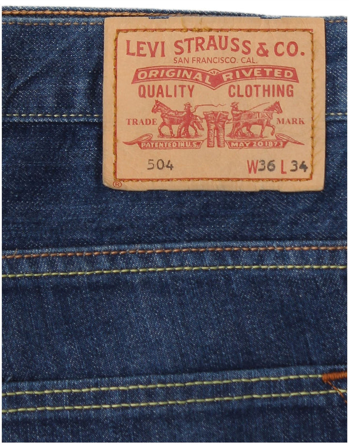 Levi's Hombre 504 Vaqueros Rectos W36 L29 Algodón Azul
