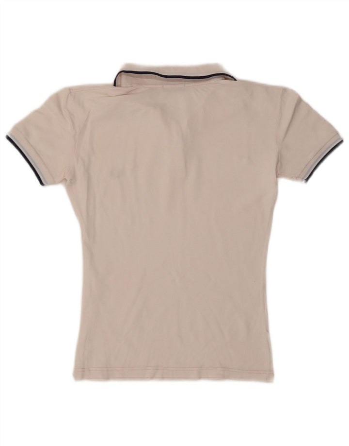 Fred Perry Polo para mujer UK 44 Grande Blanco Rayas