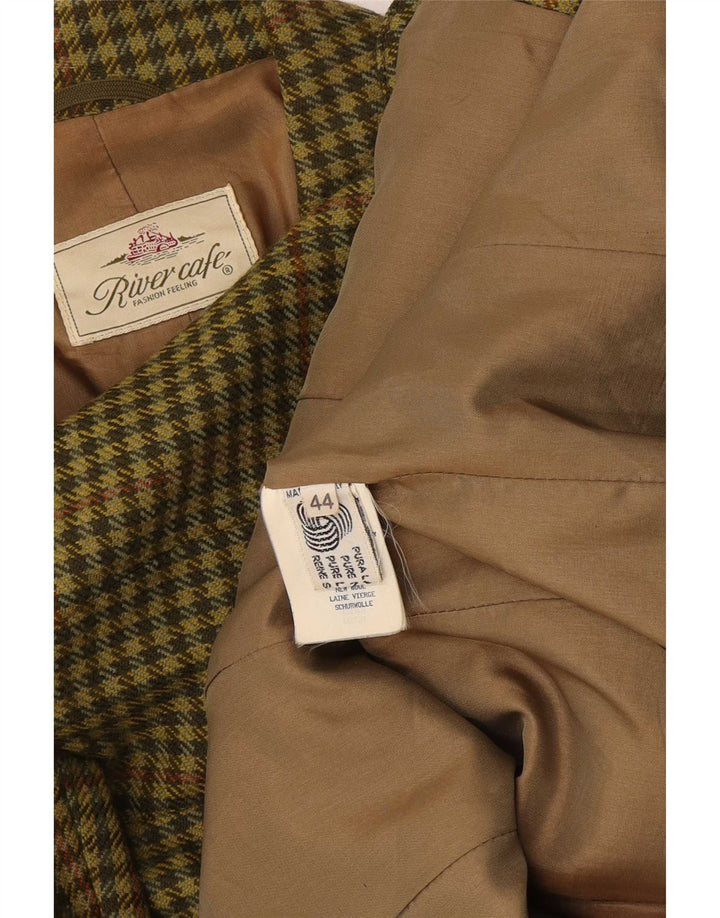 Vintage hombres 3 botones Blazer chaqueta IT 44 pata de gallo verde medio