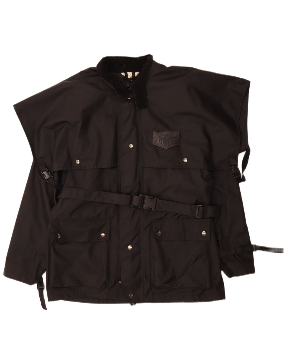 Freewheel Mens Moto Racer Utility Jacket UK 38 Medium Negro Nylon