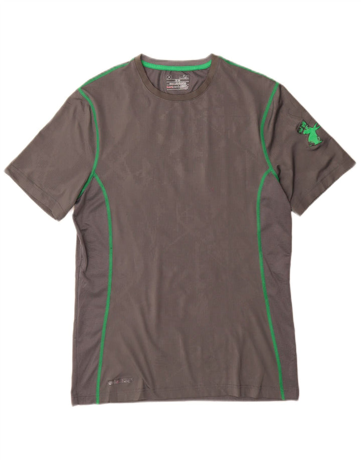 Camiseta Under Armour Heat Gear para hombre Top poliéster geométrico gris medio