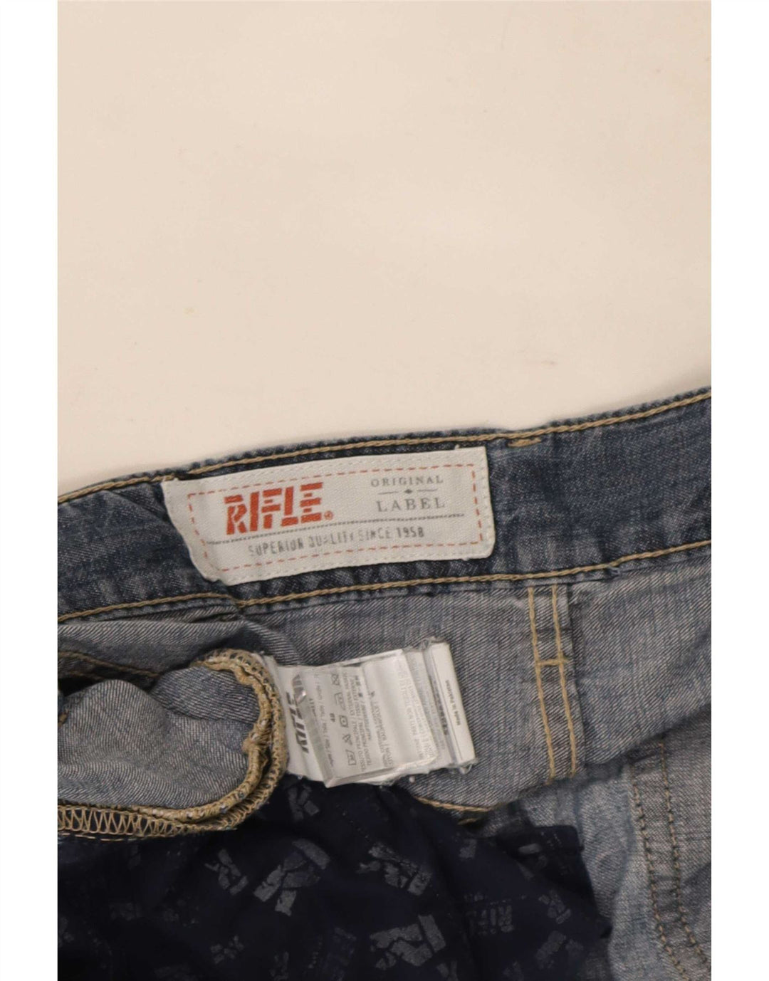 Rifle Jeans rectos para hombre IT 48 Medium W34 L34 Algodón azul