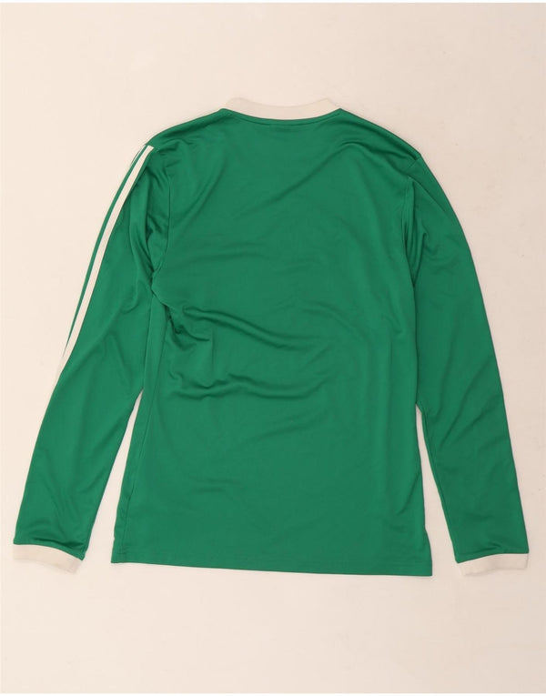 Adidas Hombre Top Manga Larga Pequeño Poliéster A Rayas Verdes