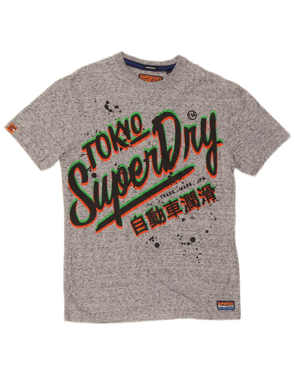 Superdry Camiseta gráfica para hombre Top XS Algodón moteado gris
