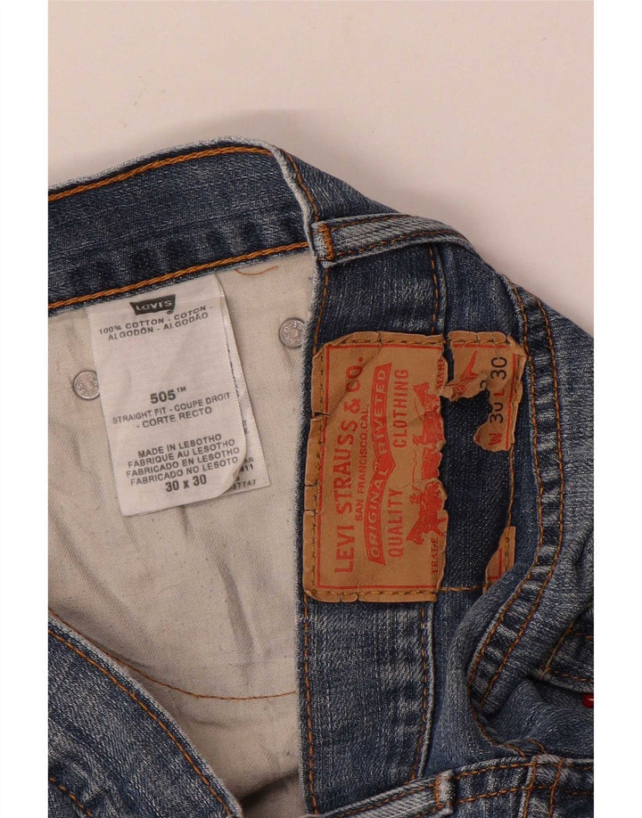 Levi's Hombre 505 Vaqueros Rectos W30 L30 Algodón Azul