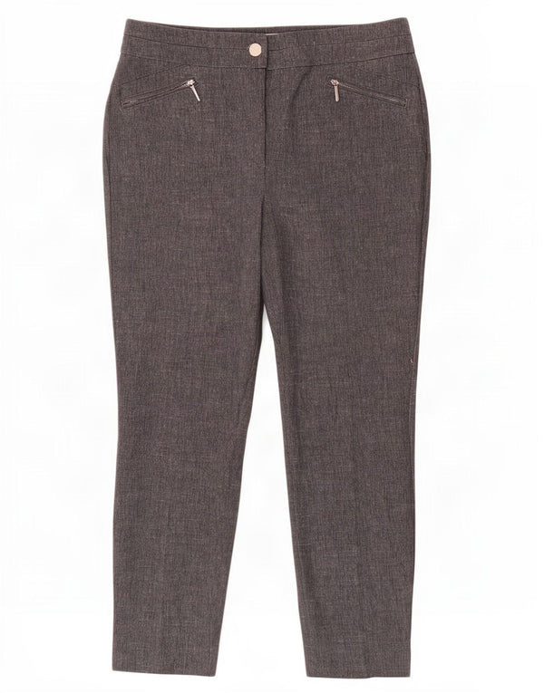 Marks & Spencer Pantalones casuales de cintura alta para mujer UK 40 Large W32 L27 Gris