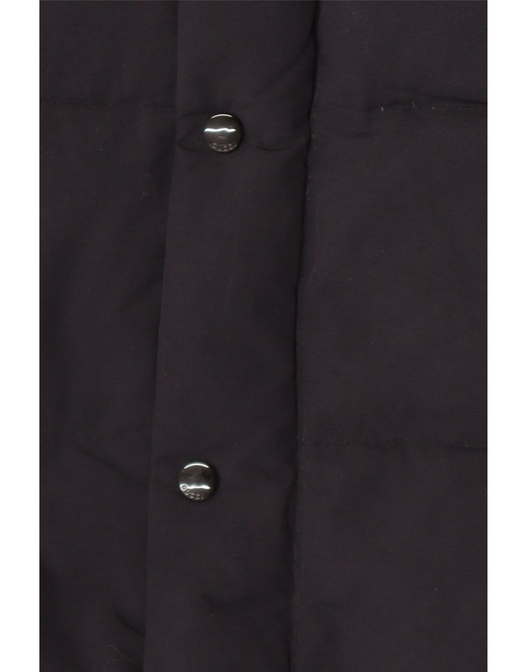 Gucci Abrigo acolchado con capucha y gráfico para hombre IT 46 Poliamida negra grande