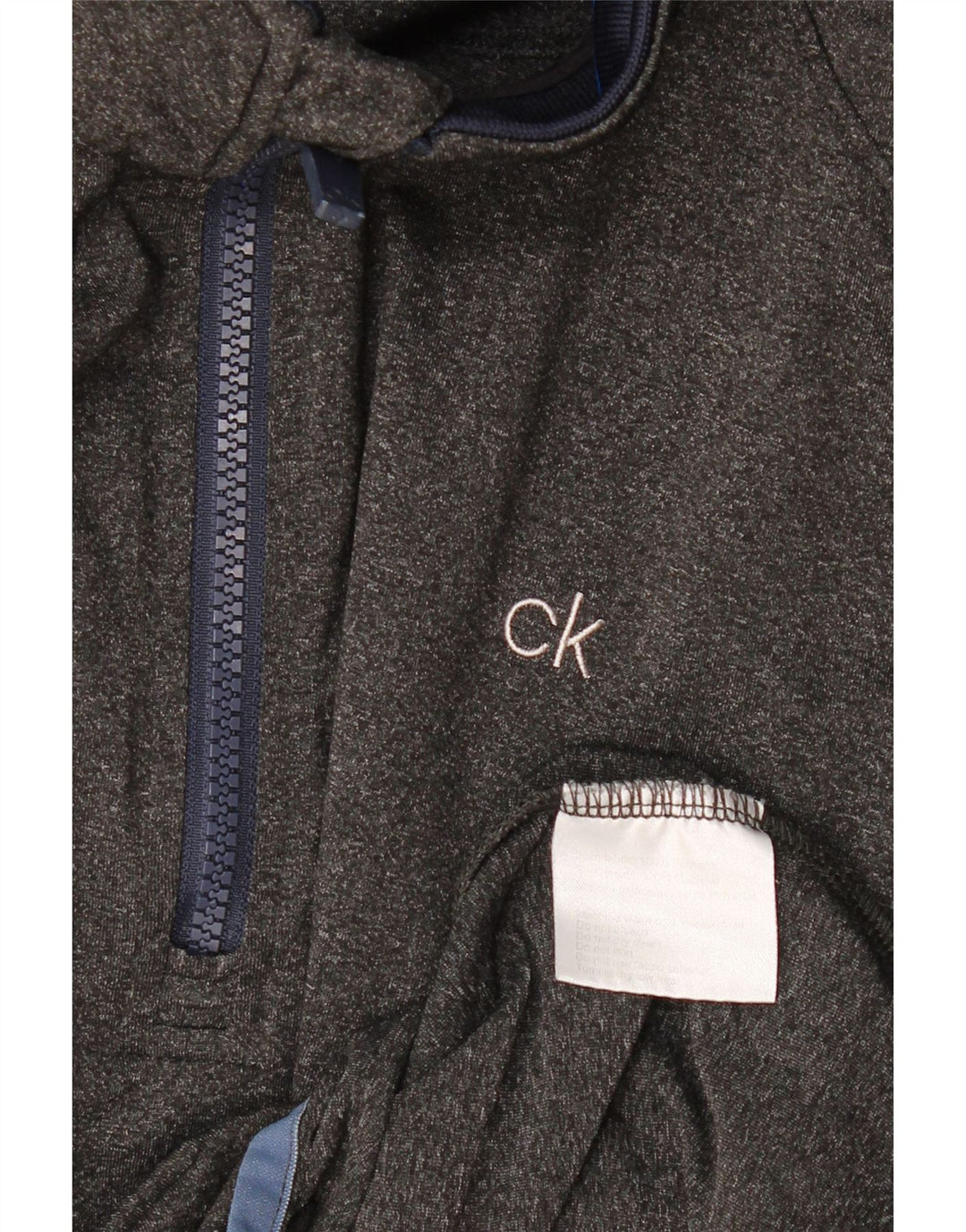 CALVIN KLEIN Top de chándal con cuello y cremallera para hombre XL Poliéster gris