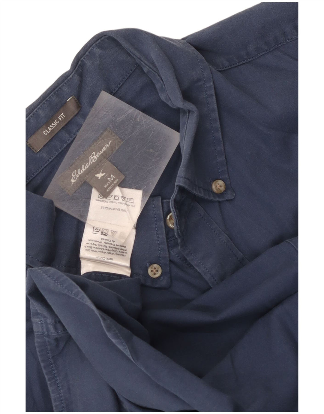Eddie Bauer Camisa de corte clásico para hombre Algodón azul marino mediano