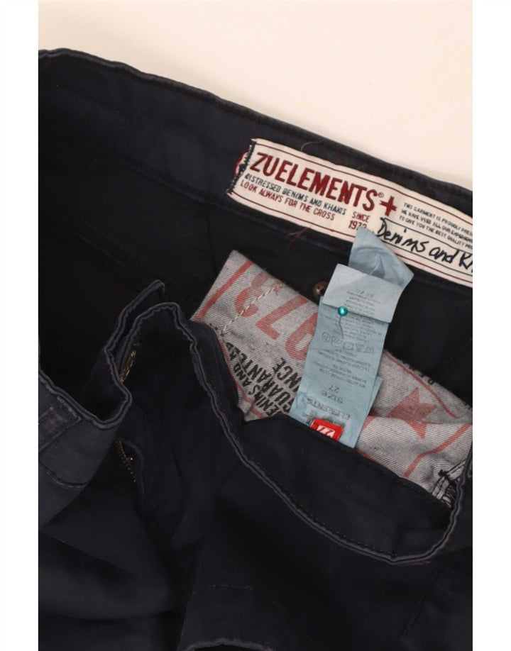 Zu Elements Pantalones Cortos Casuales para Mujer W27 Pequeño Azul Marino Algodón