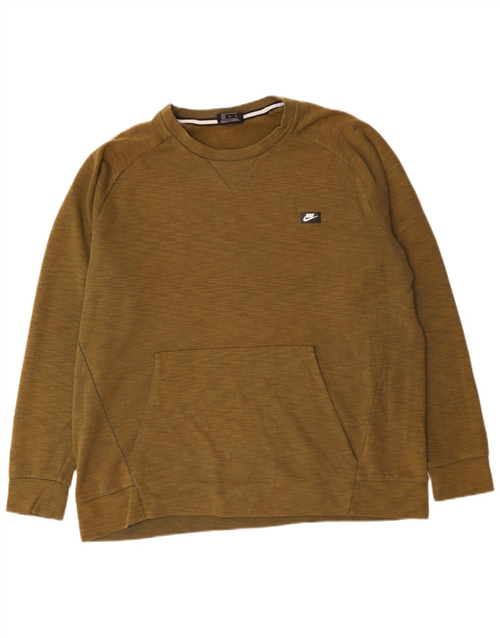 NIKE Sudadera Jumper XL Caqui De Algodón Moteado Hombre