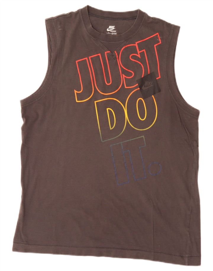 Nike Camiseta sin mangas gráfica para niños 13-14 años XL Gris