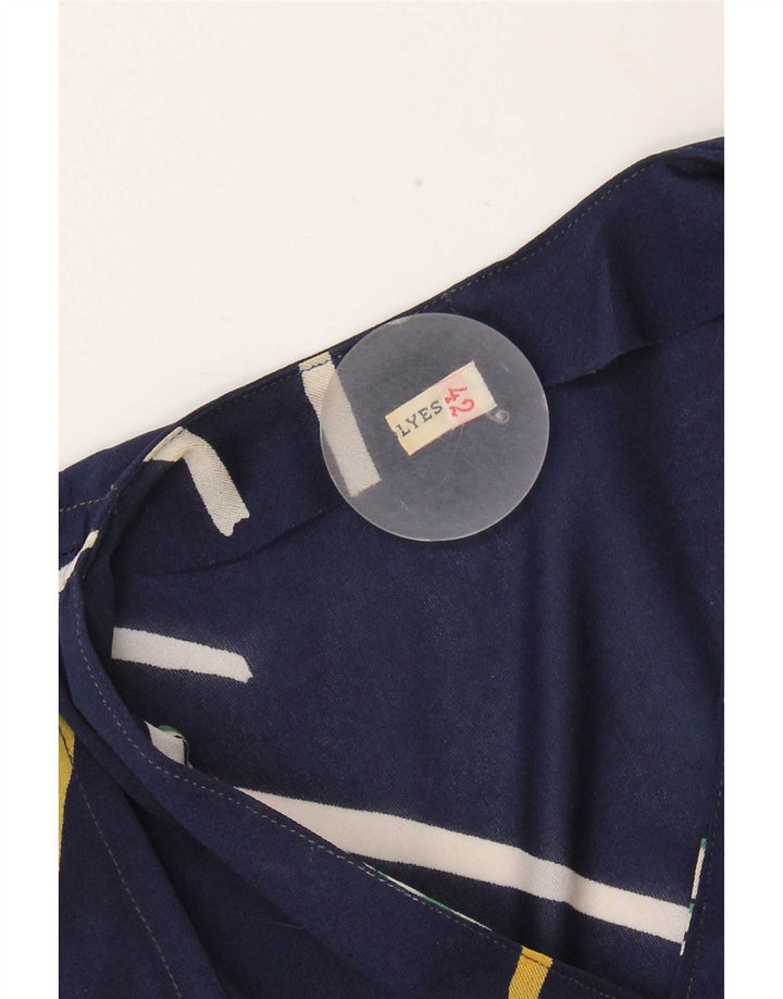 Vestido vintage para mujer IT 42 Poliéster a rayas azul marino medio