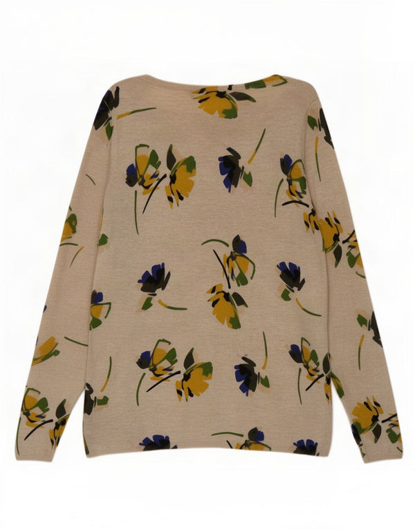 Marks & Spencer Suéter tipo jersey con cuello barco para mujer Reino Unido 42 Medio Beige Floral