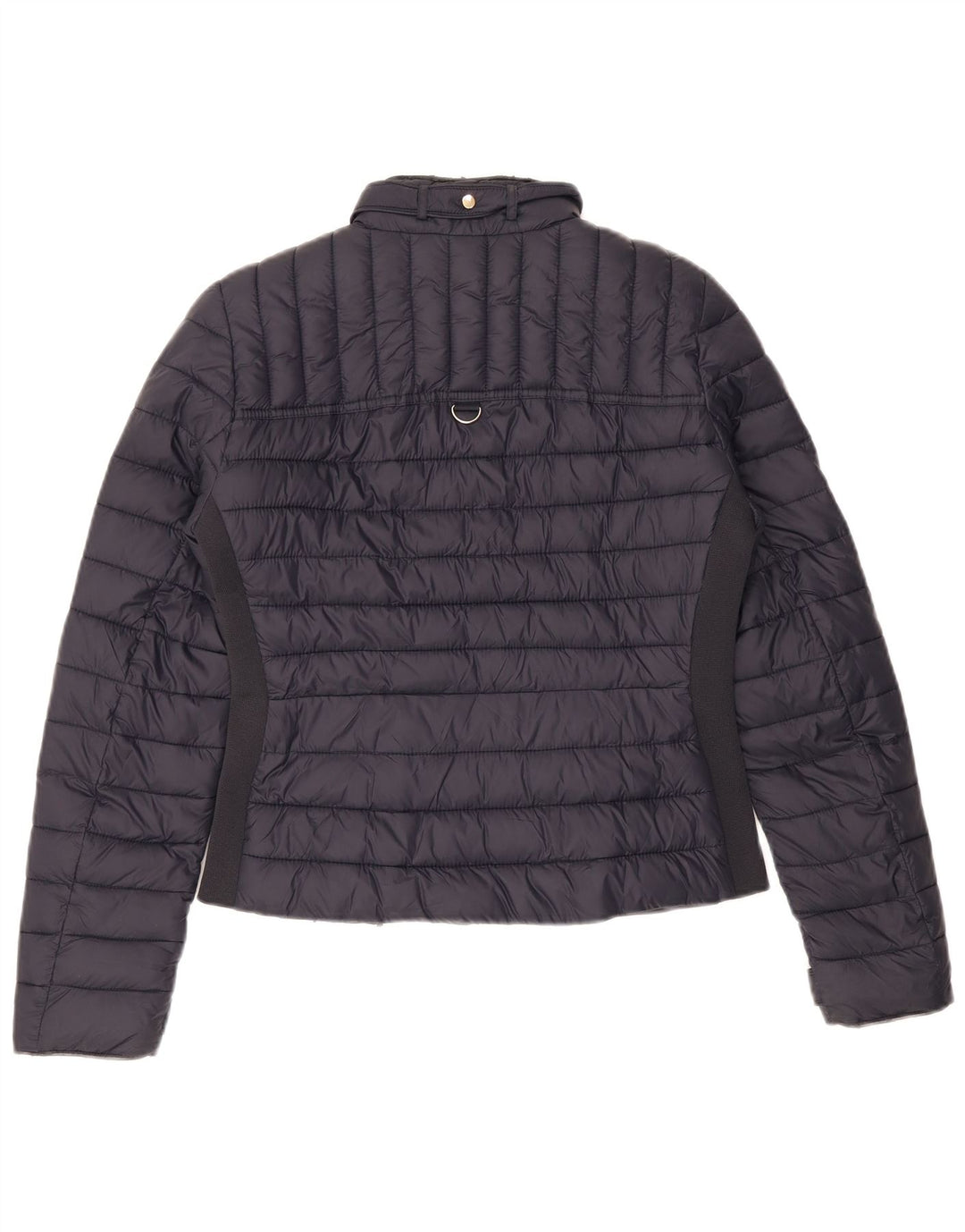 Zara Mujer Chaqueta Acolchada UK 10 Small Azul Marino Nylon
