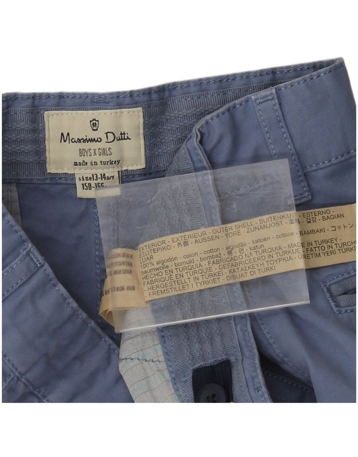 MASSIMO DUTTI Pantalones cortos chinos para niño 13-14 años W28 Azul Algodón