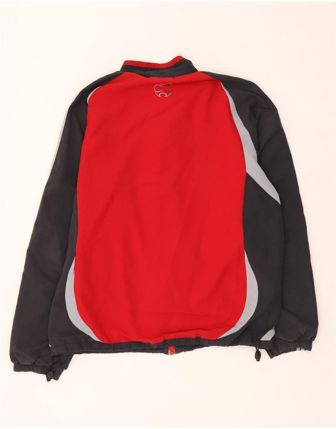 ADIDAS Chaqueta de chándal para hombre UK 40/42 Poliéster con bloques de color rojo mediano