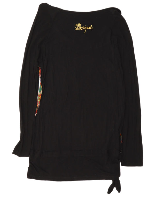 Desigual Mujer Gráfico Túnica Top UK 18 XL Negro Floral