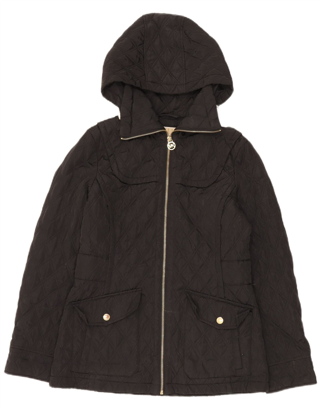 Michael Kors Chaqueta acolchada extragrande con capucha para mujer UK 10 Small Black