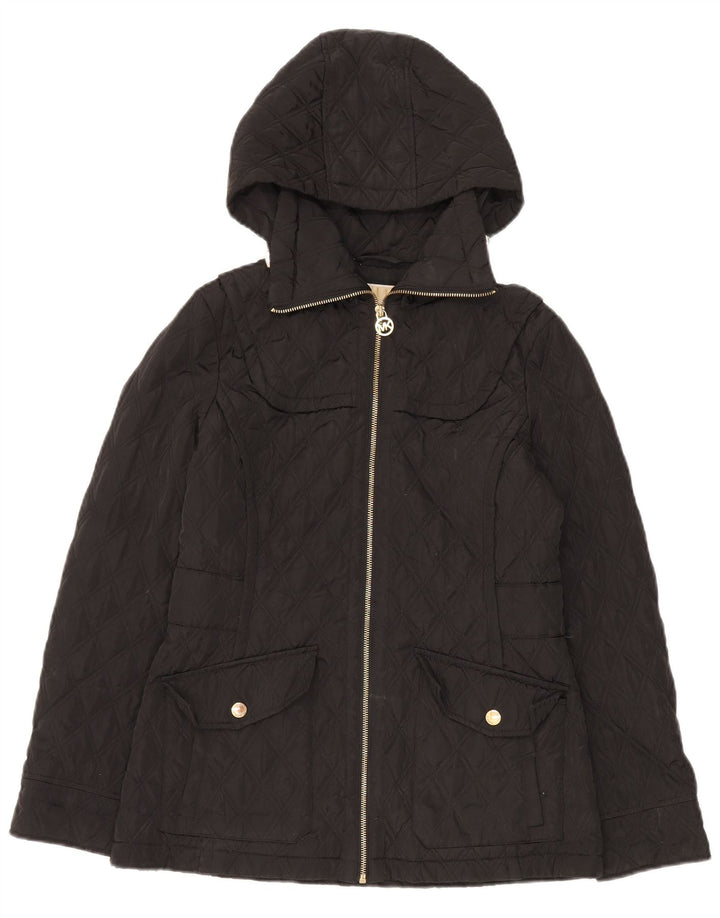 Michael Kors Chaqueta acolchada extragrande con capucha para mujer UK 10 Small Black