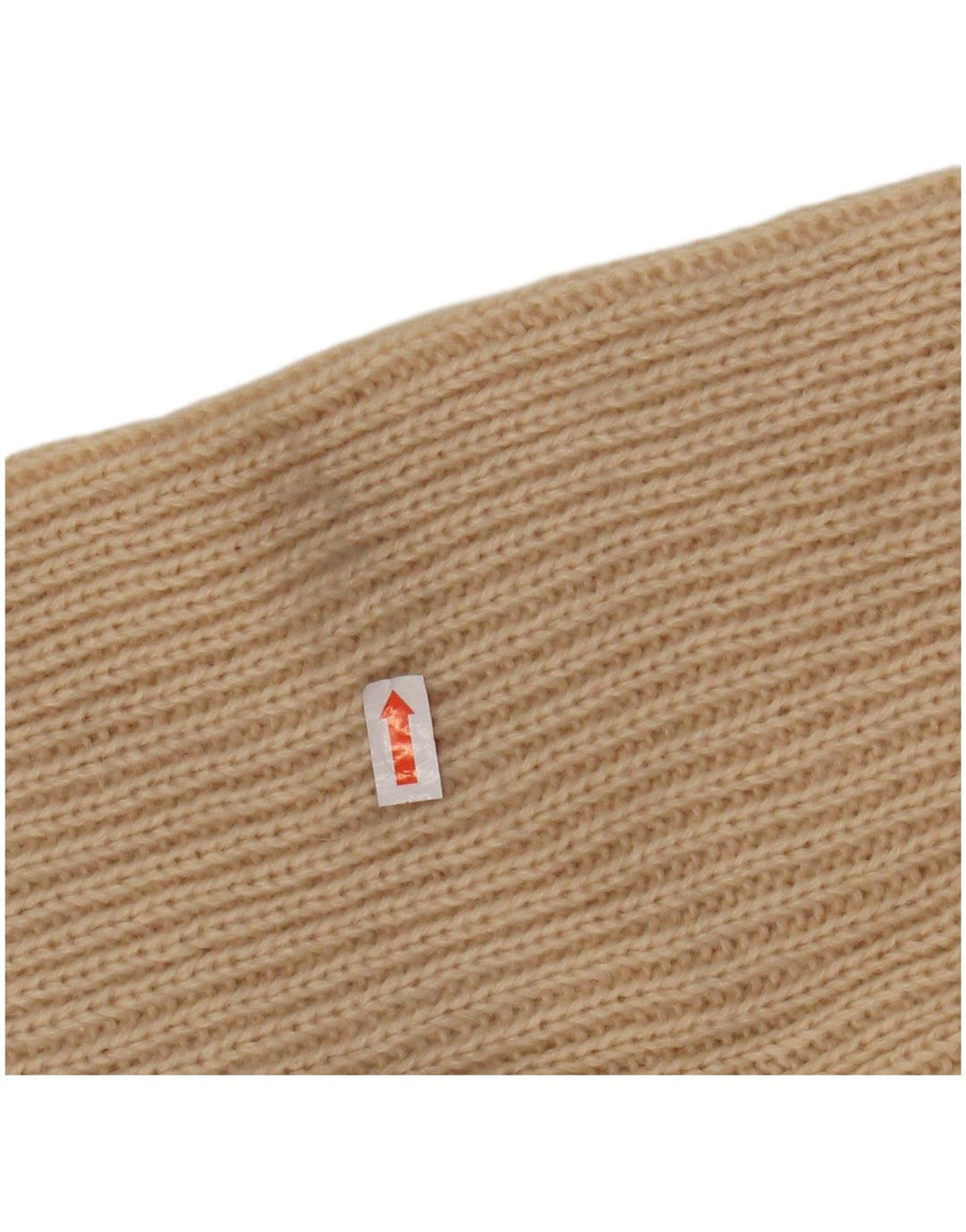 VINTAGE Mujer Roll Neck Jumper Suéter Reino Unido 12 Acrílico a rayas beige medio