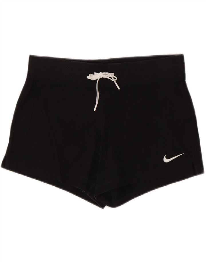 NIKE Pantalones cortos deportivos para mujer UK 10 Small Black Cotton