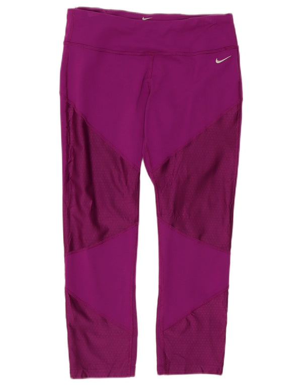 Nike Leggings capri para mujer UK 40 Mediano Púrpura Colorblock Nylon