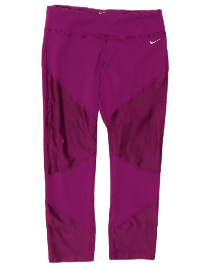 Nike Leggings capri para mujer UK 40 Mediano Púrpura Colorblock Nylon