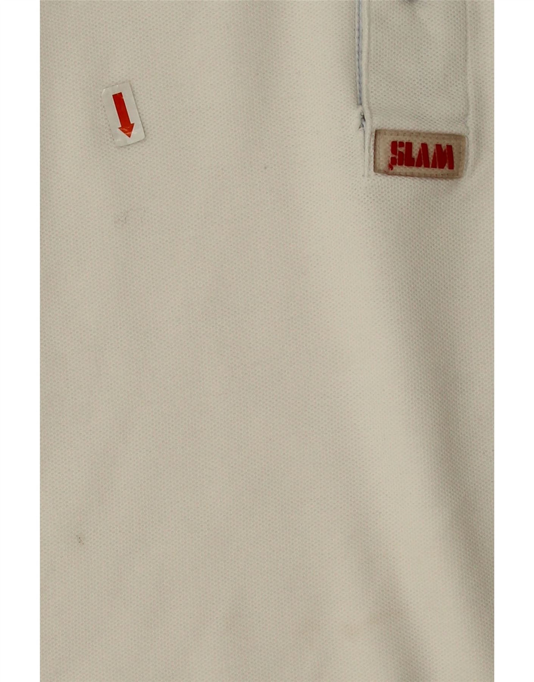 Slam Polo para hombre de algodón blanco grande