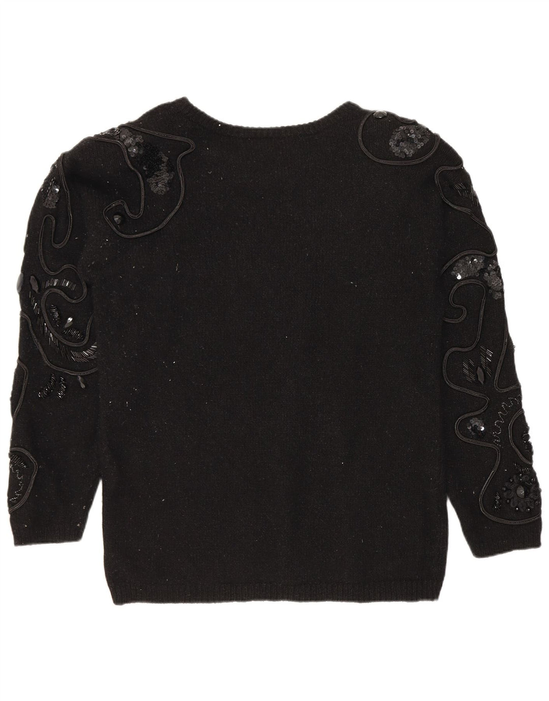 I.B Diffusion Suéter tipo jersey para mujer con cuello barco UK 44 Seda negra mediana