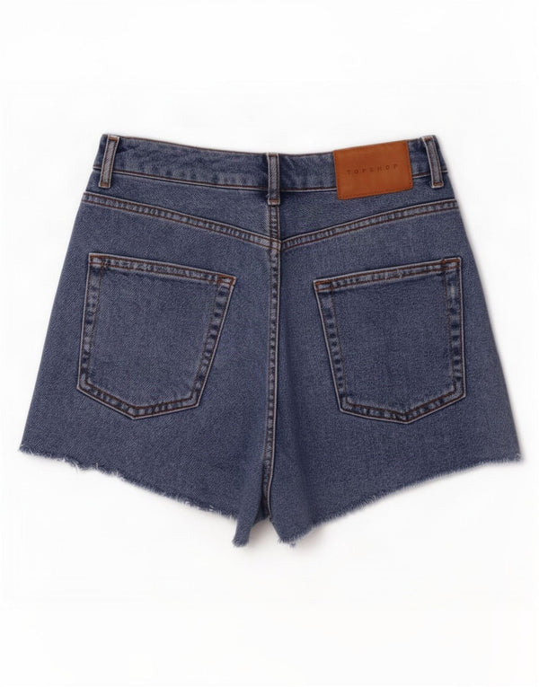 Topshop Mom Denim Shorts para mujer UK 10 Small W26 Algodón azul
