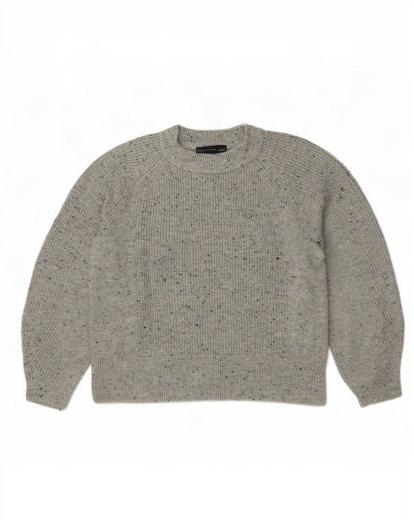 Marks & Spencer Suéter tipo jersey con cuello redondo para mujer UK 44 Gris medio moteado