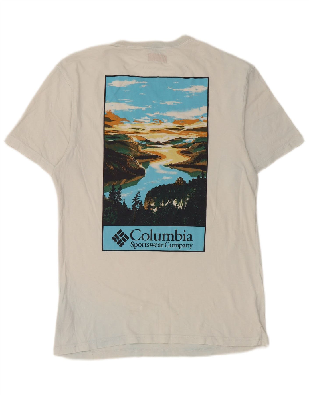Columbia Camiseta gráfica para hombre Top Small White Cotton