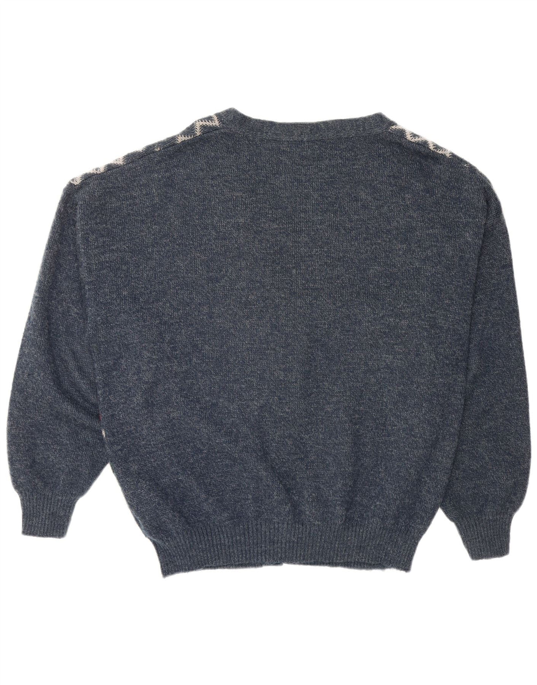 CANDA Suéter tipo cárdigan holgado para hombre 2XL Azul marino Argyle/Diamante Acrílico