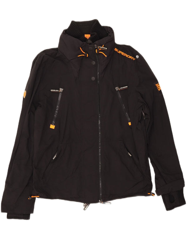 SUPERDRY Chaqueta cortavientos para mujer UK 46 Large Black Nylon