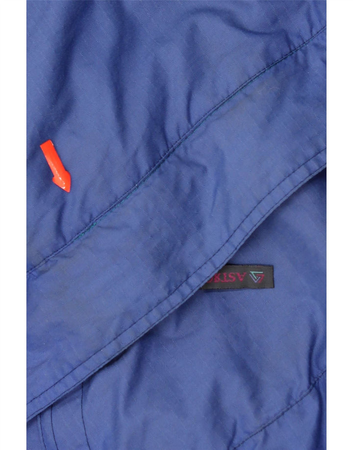 Vintage hombres gráfico pullover chaqueta de esquí Reino Unido 42 XL poliamida azul