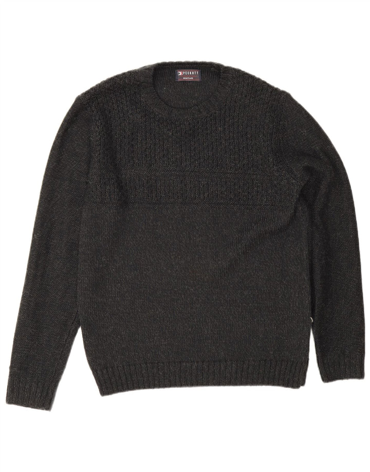 Peckott Hombre Heritage Crew Neck Jumper Sweater Gris Medio Poliacrílico