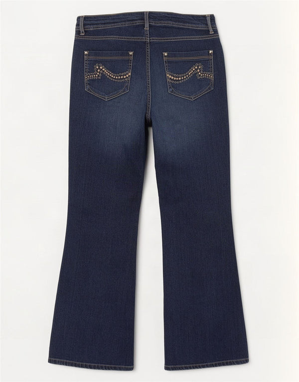 Marks & Spencer Vaqueros Bootcut para Mujer UK 40 Large W36 L30 Azul Marino
