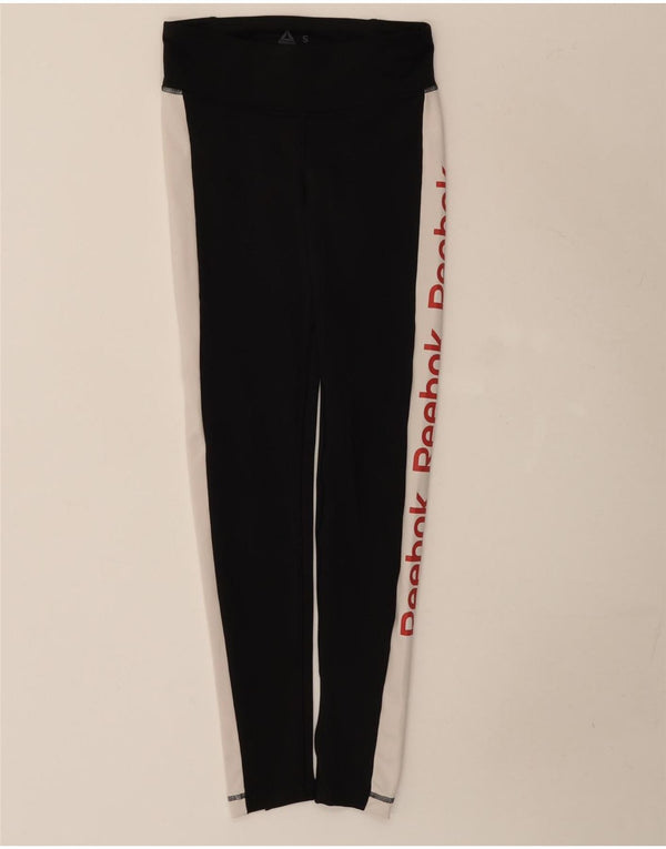 Reebok Leggings gráficos para mujer UK 8/ 10 Small Black Colourblock