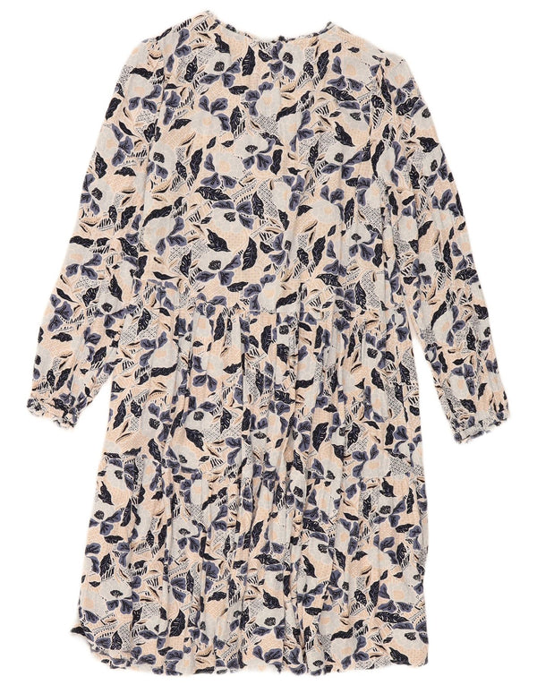 Vestido escalonado de manga larga para mujer de Fat Face UK 44 Mediano Multicolor Floral