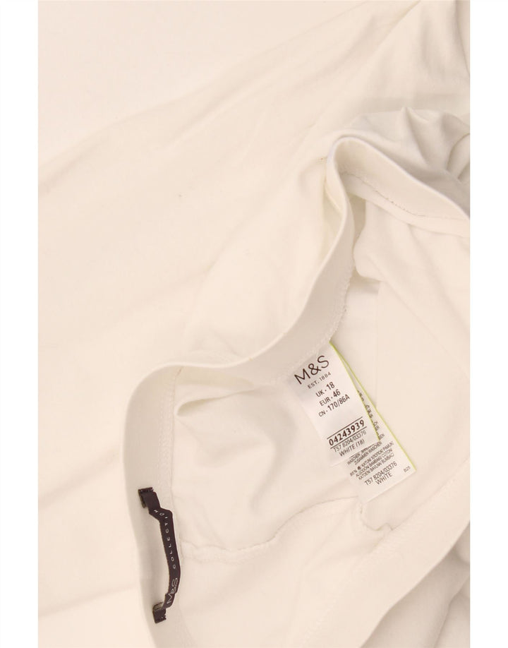 Marks & Spencer Leggings Capri para Mujer UK 40 XL Algodón Blanco