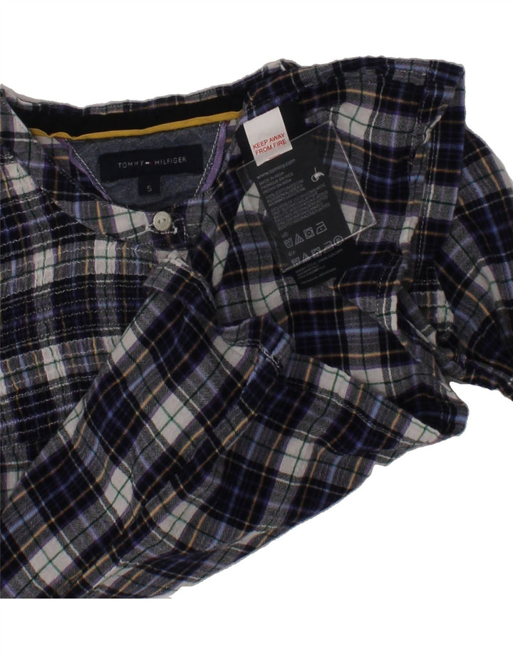 TOMMY HILFIGER Girls Pullover Shirt 4-5 Years Navy Blue Check Cotton Vintage Tommy Hilfiger and Second-Hand Tommy Hilfiger from Messina Hembry 