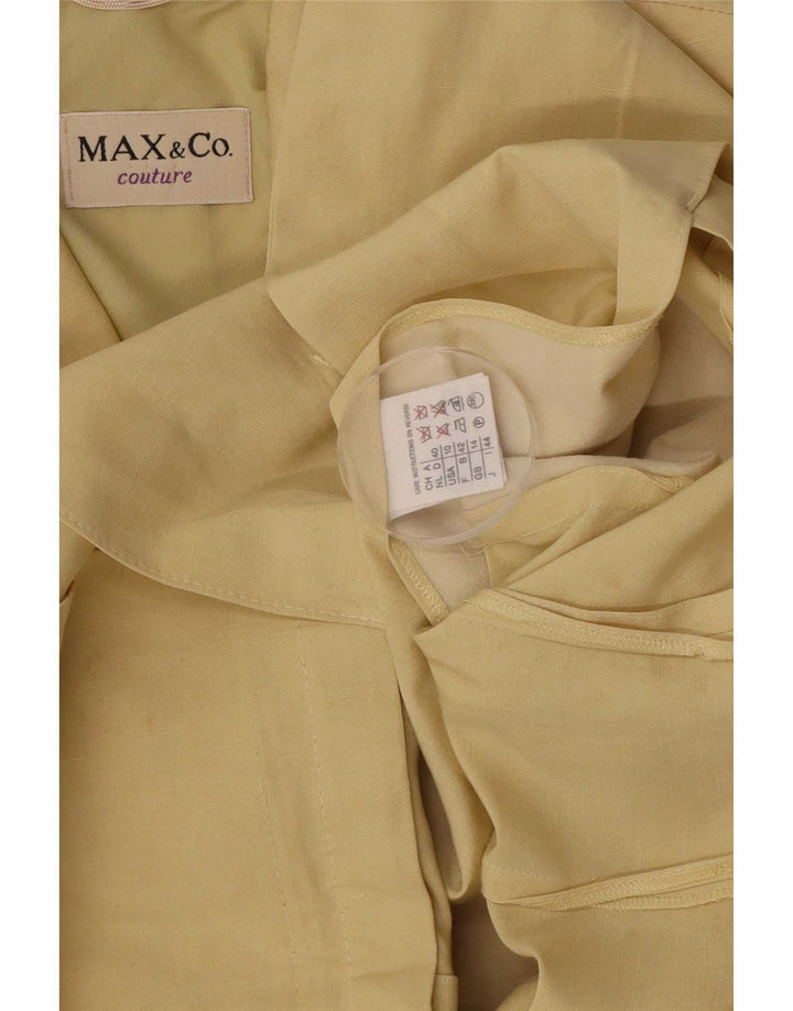 Max&Co. Chaqueta tipo blazer de 4 botones para mujer UK 44 Seda amarilla mediana