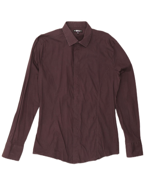 Camisa Datch Hombre XL Algodón Marrón