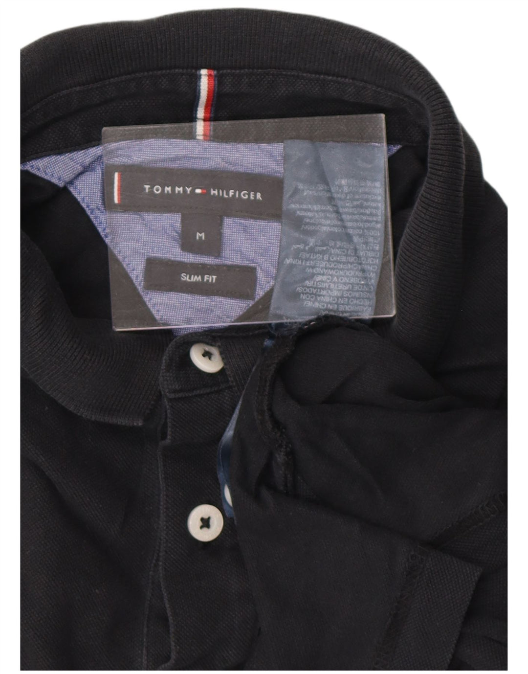 TOMMY HILFIGER Polo Slim Fit para hombre Algodón negro mediano