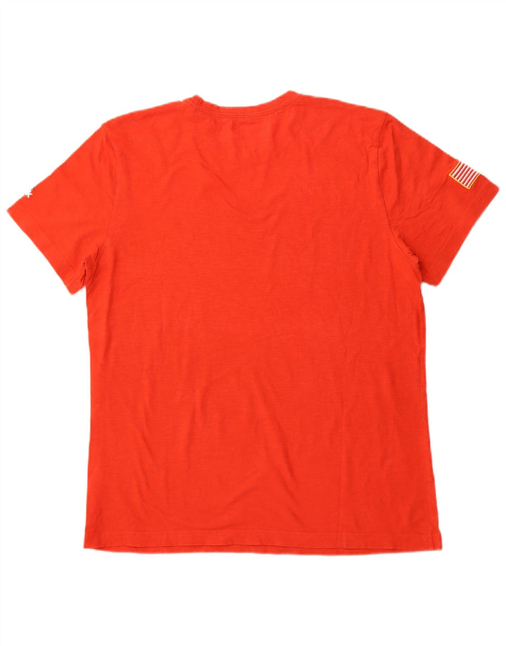 REEBOK Camiseta gráfica para hombre Top grande de algodón naranja